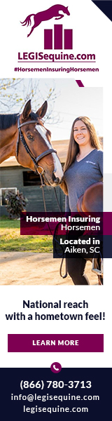lEGIS Equine Ad with text that says Horsemen Insuring Horsemen. National reach with a hometown feel. 