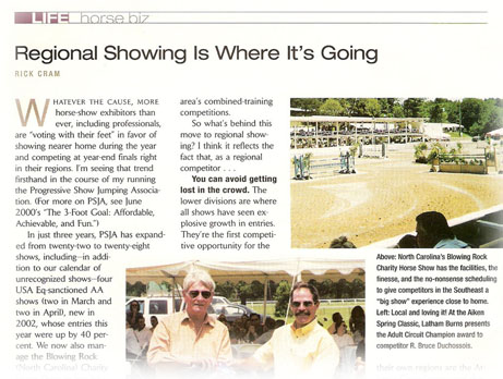Practical Horseman June 2003 PSJA Article